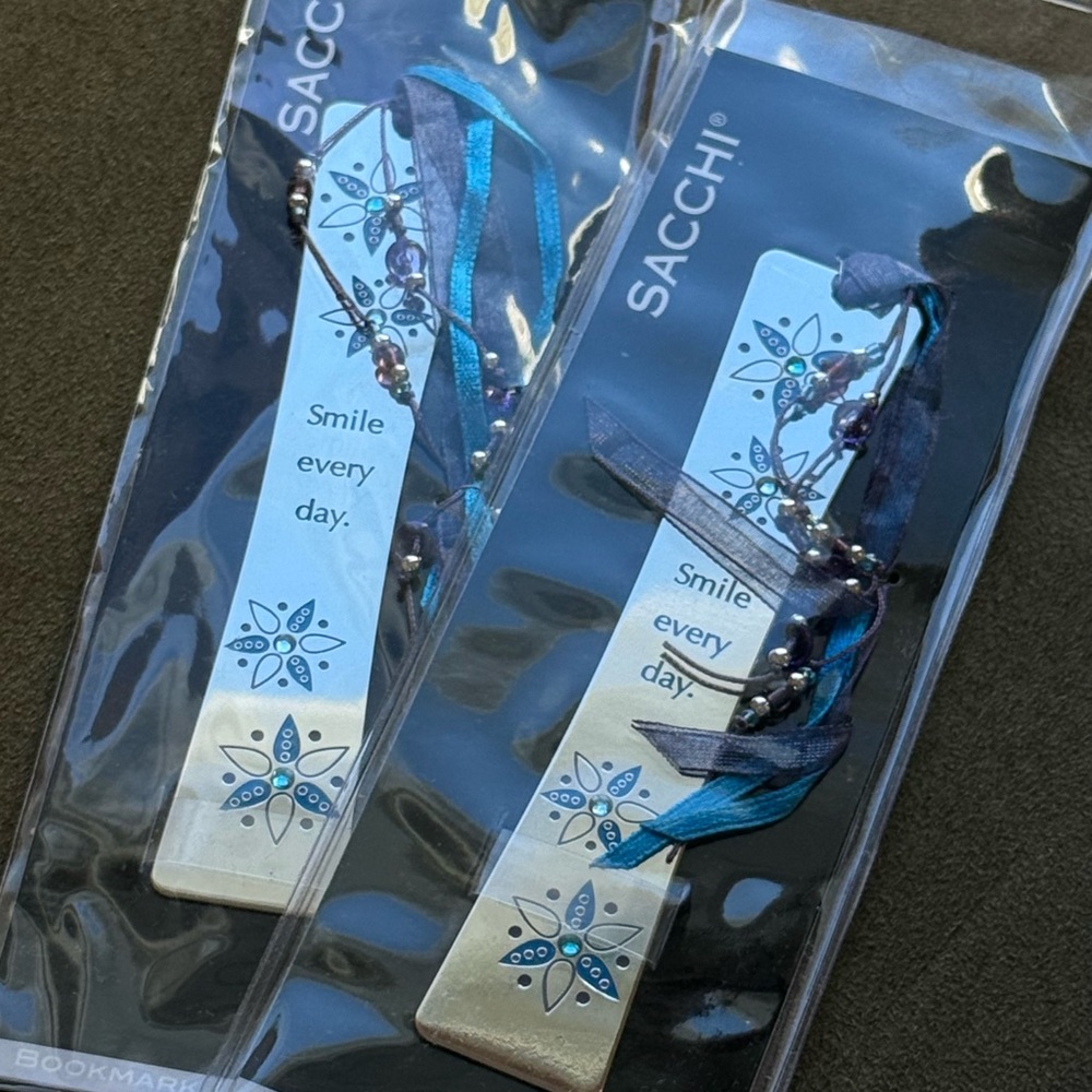 Motivational Quote Bookmark; Smile Every Day; Bejeweled Bookmark; Metal Bookmark